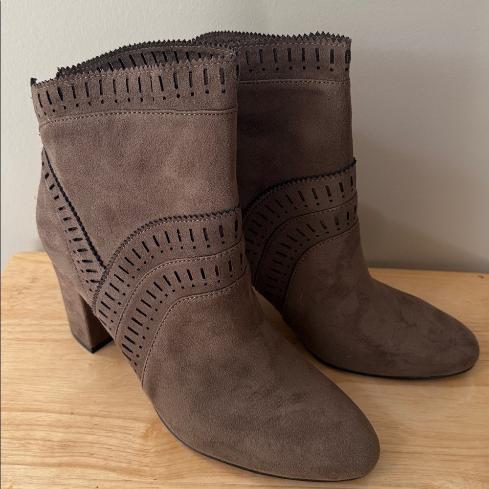 Taupe Suede Ankle Boots Size 11 M
